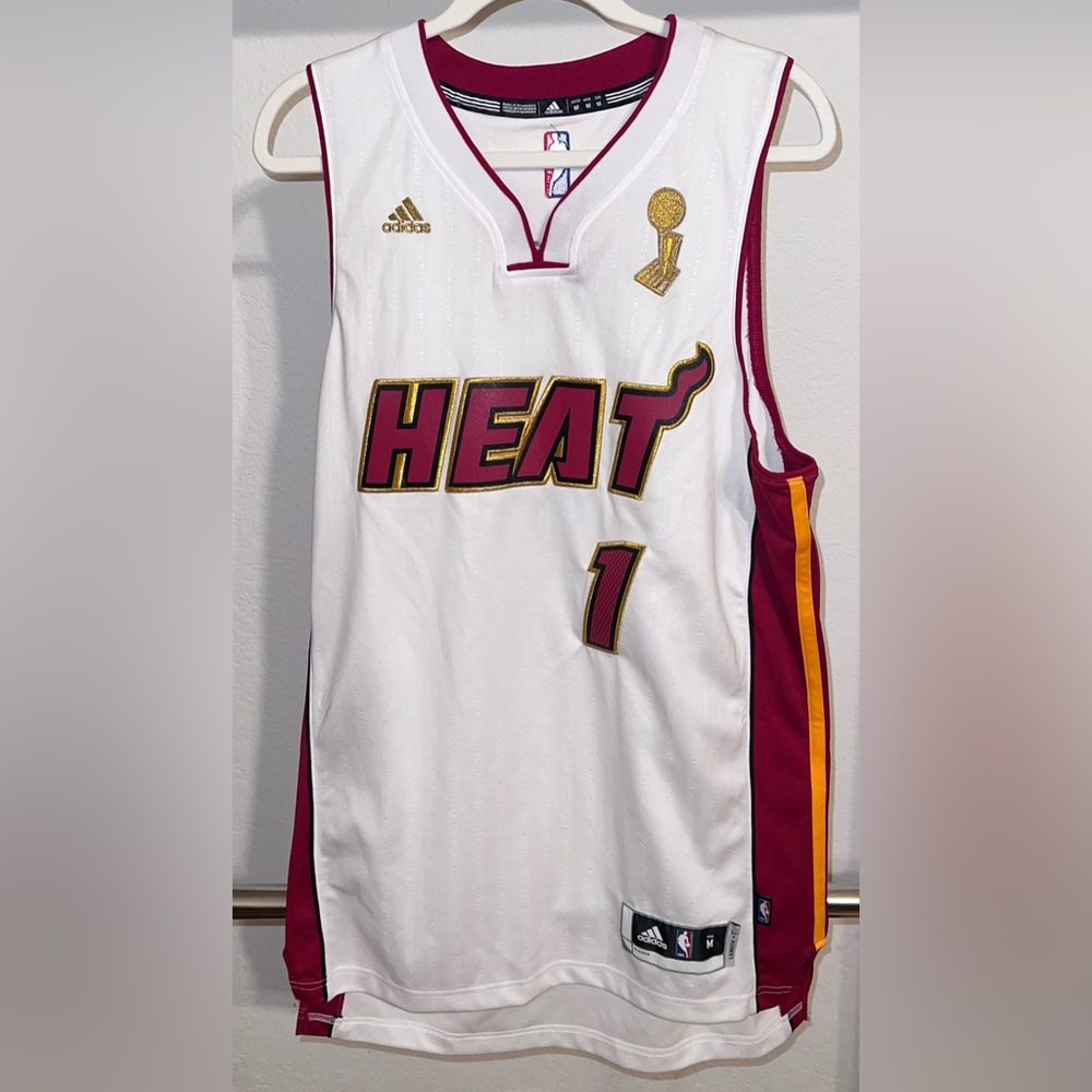 Rare Miami Heat Bosh #1 Championship
(2012) Jersey Adidas Medium Sized Mens